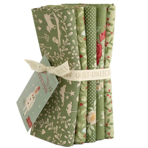 Merry Little Christmas  FQ Bundle 5pc Green 300244