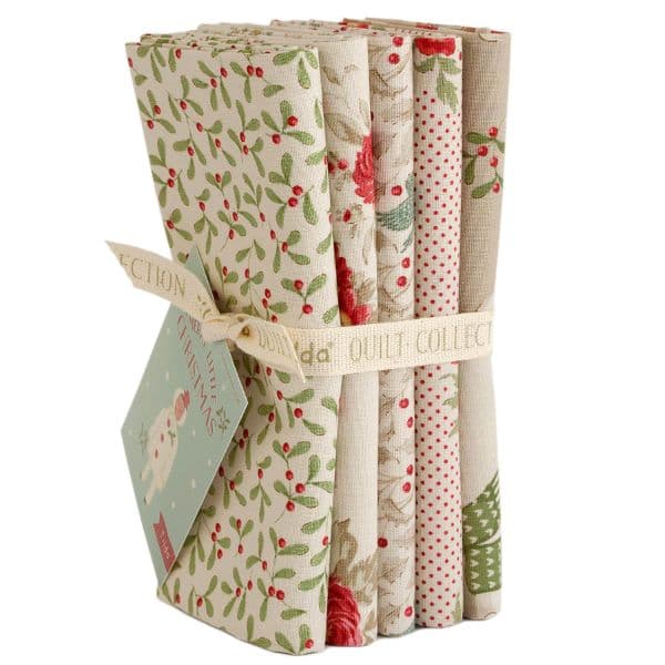 Merry Little Christmas  FQ Bundle 5pc Cream 300245