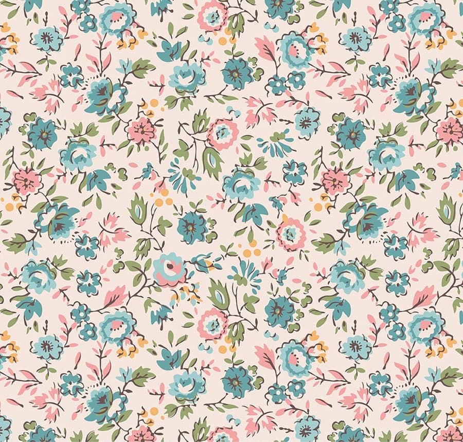 Piece & Plenty 108" Wide Back Floral WB 15894-Latte