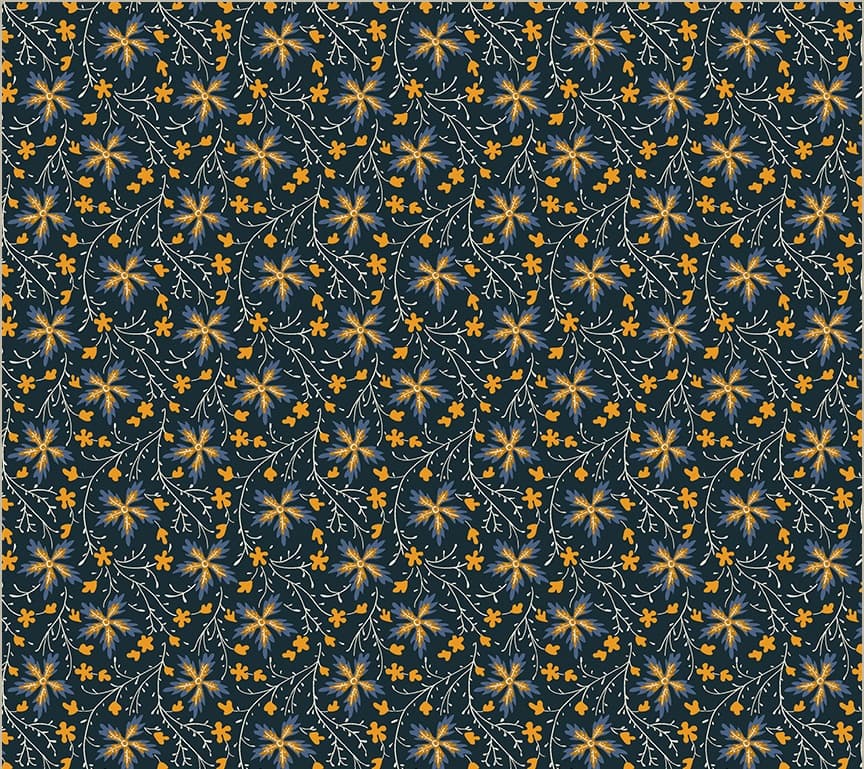 Circa:  Sharp Cheddar  Bloom Burst, Indigo, Cotton  54189-3