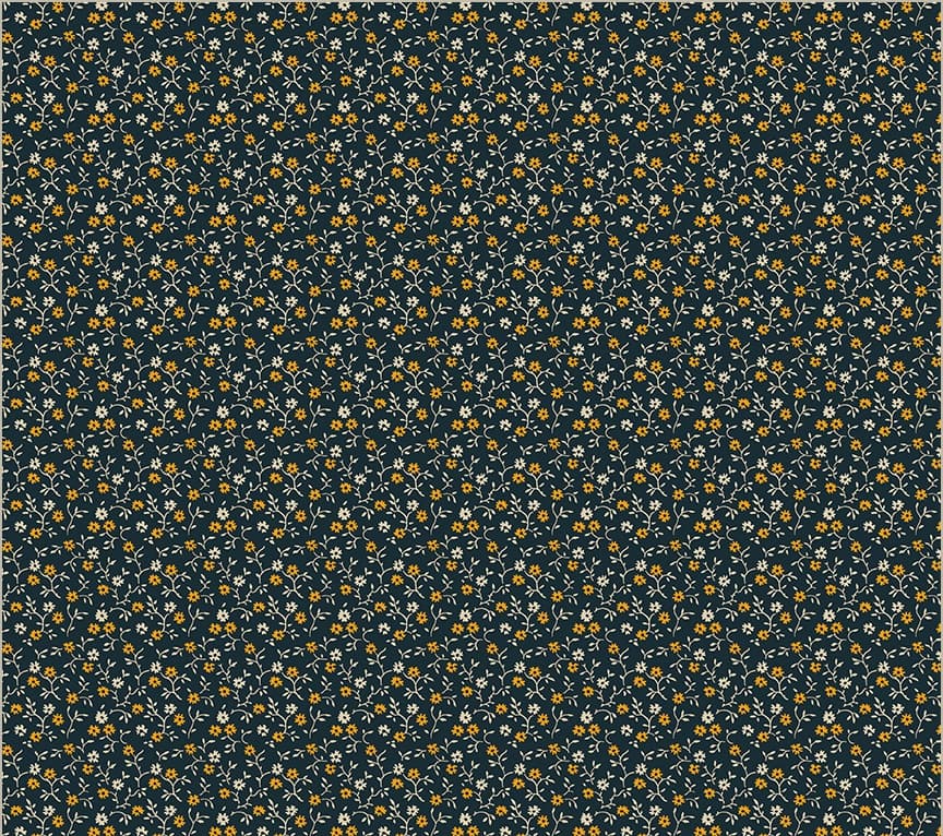 Circa:  Sharp Cheddar  Flourish, Indigo, cotton  54191-3