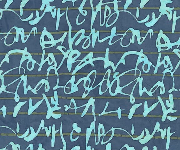 Stenographer's Notebook Batik Cotton Script Waterfront 723Q-2