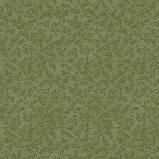 A Moose in the Woods Leaves & Berries Tonal Green 0768644B