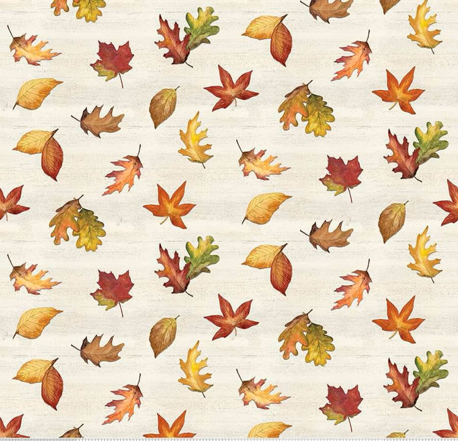 Covered Bridges in Fall Leaf Toss Cream CD16211-Cream