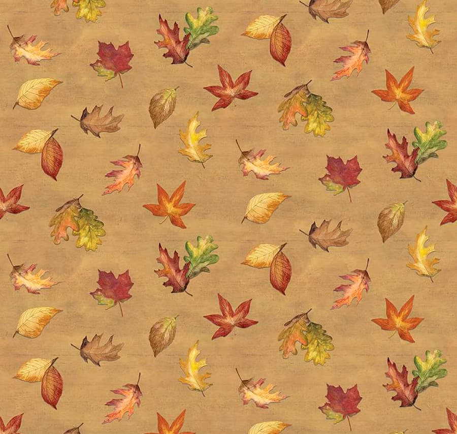 Covered Bridges in Fall Leaf Toss Gold CD16211-Gold