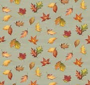 Covered Bridges in Fall Leaf Toss Sage CD16211-Sage