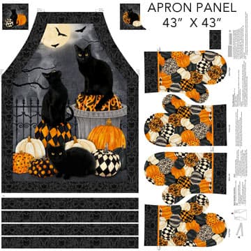 Hallow's Eve Apron Panel Black Multi DP27081-99