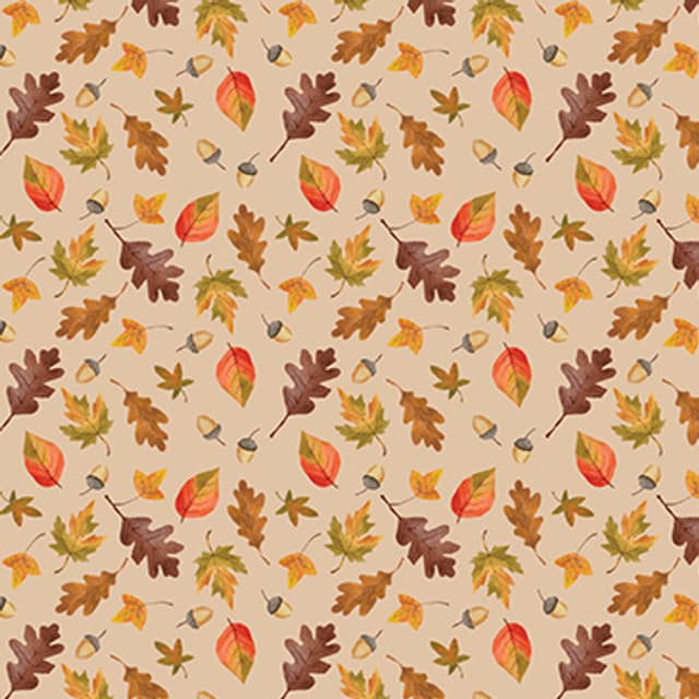 2024 All New England Shop Hop Fabric Fall Little Leaves Tan 1478272B