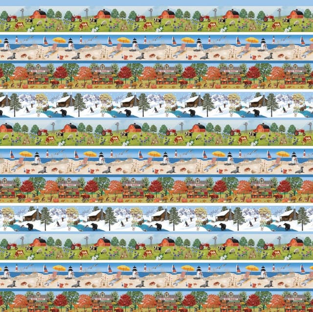 2024 All New England Shop Hop Fabric Strip Multi 1477499B