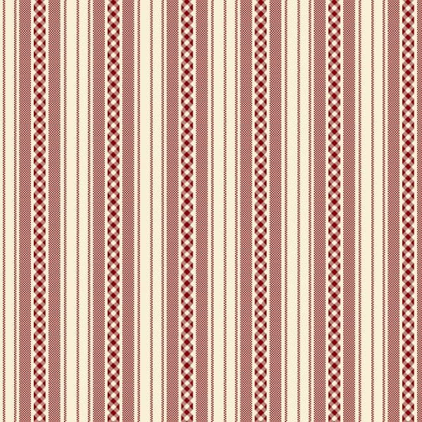 Garnets & Gingham  Stripe Cream 1356 08