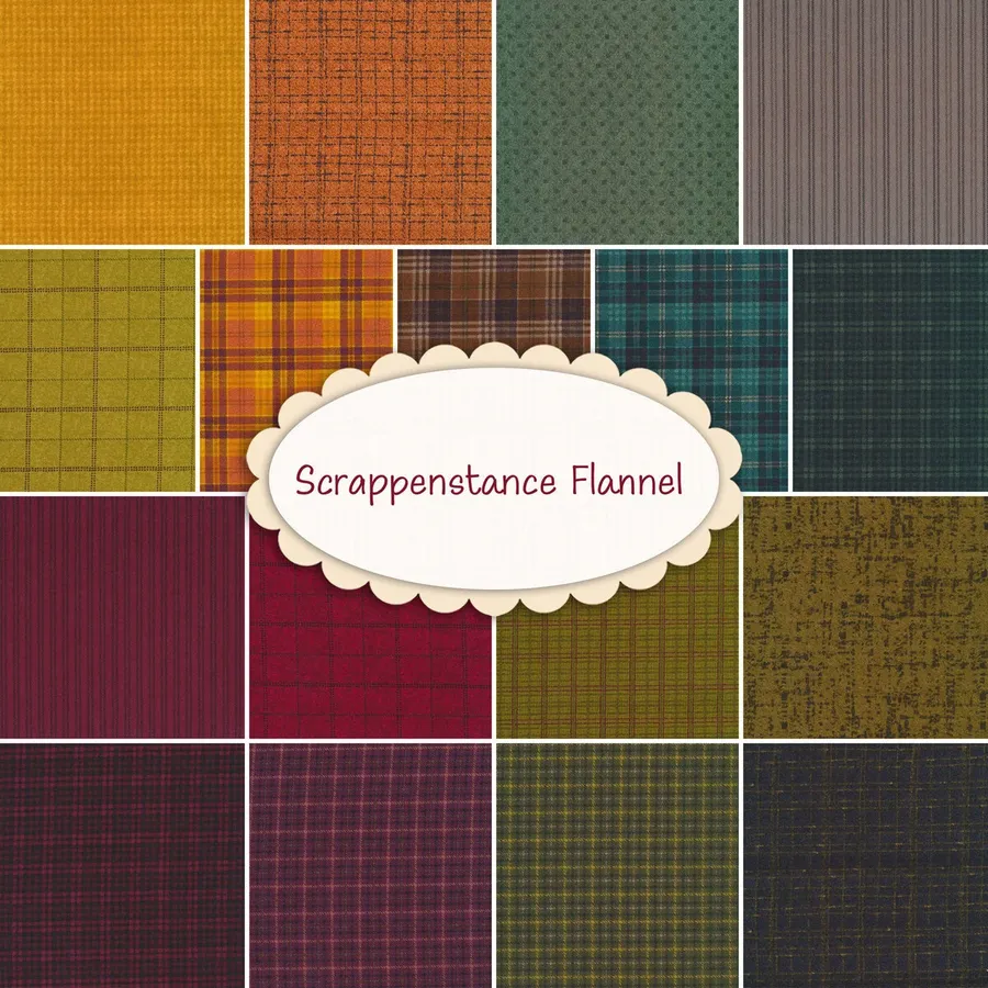 Scrappenstance Flannel Fat 1/4 Bundle 18 pieces