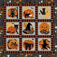 No Tricks, Just Treats  36" Block Panel Gray/Orange 1337P 90