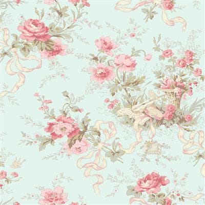 Charlotte Cottage Floral Light Turquoise Y4611-100