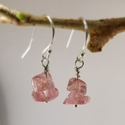 Sterling Silver Maine Tourmaline Earrings