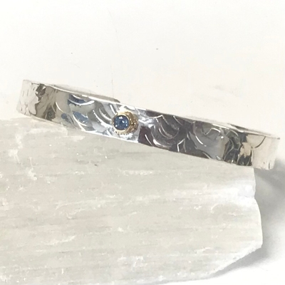 Sterling Silver Cuff Bracelet with Maine Tourmaline