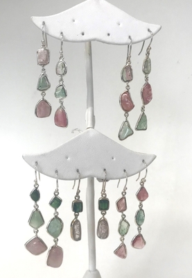 SOLD: Sterling Silver Maine Tourmaline Earrings