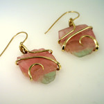 Maine Watermelon Pink and Green Tourmaline Earrings