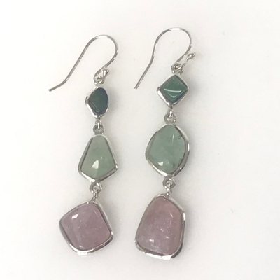 SOLD: Sterling Silver Maine Tourmaline Earrings