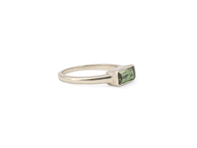 Maine Green Tourmaline in White Gold