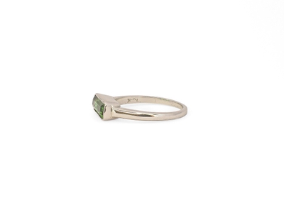 Maine Green Tourmaline in White Gold