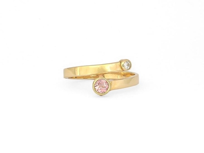 Pink Maine Tourmaline And Diamond14KY Ring