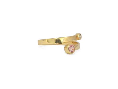 Pink Maine Tourmaline And Diamond14KY Ring