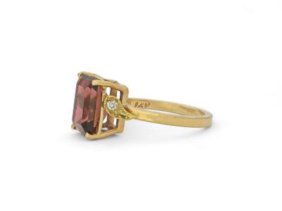 Deep Red Newry Tourmaline Gold Ring