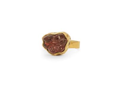 Hand Carved Maine Pink Tourmaline Ring