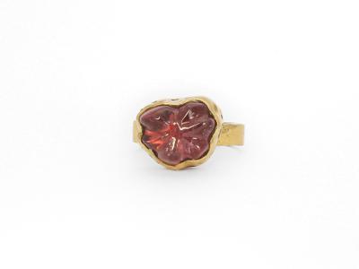 Hand Carved Maine Pink Tourmaline Ring