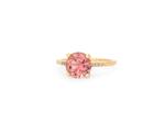 Rose Pink Maine Tourmaline and Diamond Ring