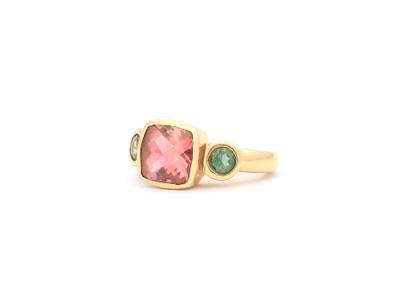 Pink and Green Maine Tourmaline Ring