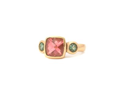 Pink and Green Maine Tourmaline Ring