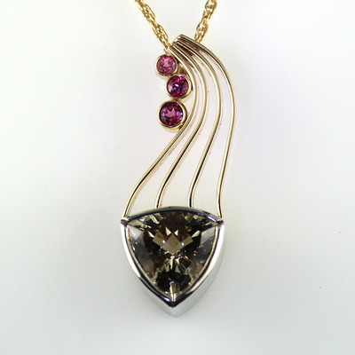 Maine Tourmaline and Smoky Quartz Pendant