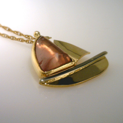 Pink Tourmaline Sailboat