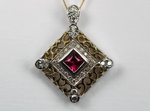 Tourmaline and Diamond Pedant