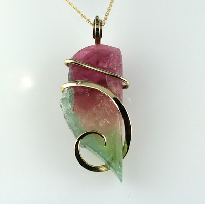 Maine Tourmaline Watermelon Pendant