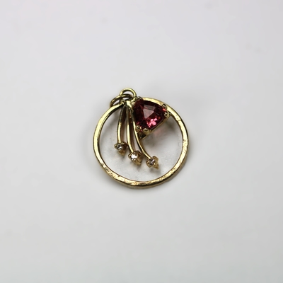 Tourmaline and Diamond Pendant