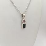 Bezel Set Faceted Pink & Green Maine Tourmaline Pendant