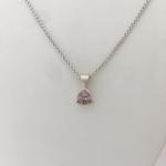 Bezel Set Pink Maine Tourmaline Trillion Pendant