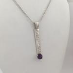 Deer Hill Amethyst On Textured Silver Bar