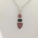 Three Stone Maine Tourmaline Cabochon Pendant