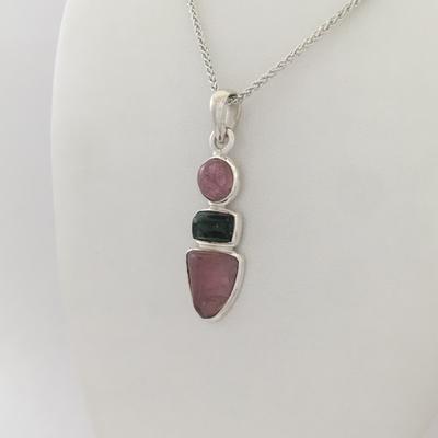 Three Stone Maine Tourmaline Cabochon Pendant