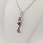 Three Stone Maine Tourmaline Cabochon Pendant