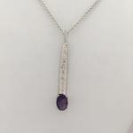 Deer Hill Amethyst On Textured Silver Bar