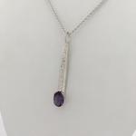 Deer Hill Amethyst On Textured Silver Bar