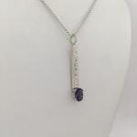 Deer Hill Amethyst On Textured Silver Bar