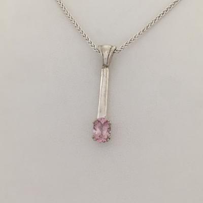 Faceted Pink Maine Tourmaline Pendant