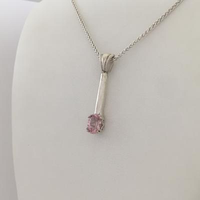 Faceted Pink Maine Tourmaline Pendant