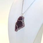 SOLD:  State of Maine Hand Carved Lepidolite Pendant