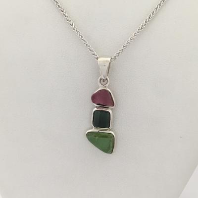 SOLD:  Three Stone Maine Tourmaline Cabochon Pendant